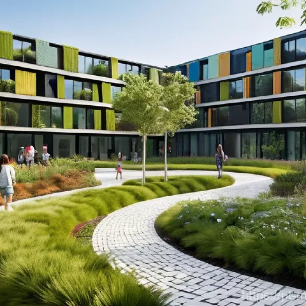 현대건축물 폐기물 재활용 건축 - **Prompt 1: Urban Park of the Future**
"A vibrant, modern urban park designed with a strong focu...