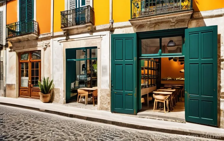 현대건축물 미래형 상업 공간 - **Experiential Portuguese Concept Store Interior:** A vibrant and inviting interior of a modern Port...