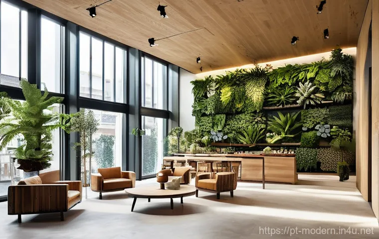 현대건축물 미래형 상업 공간 - **Experiential Portuguese Concept Store Interior:** A vibrant and inviting interior of a modern Port...